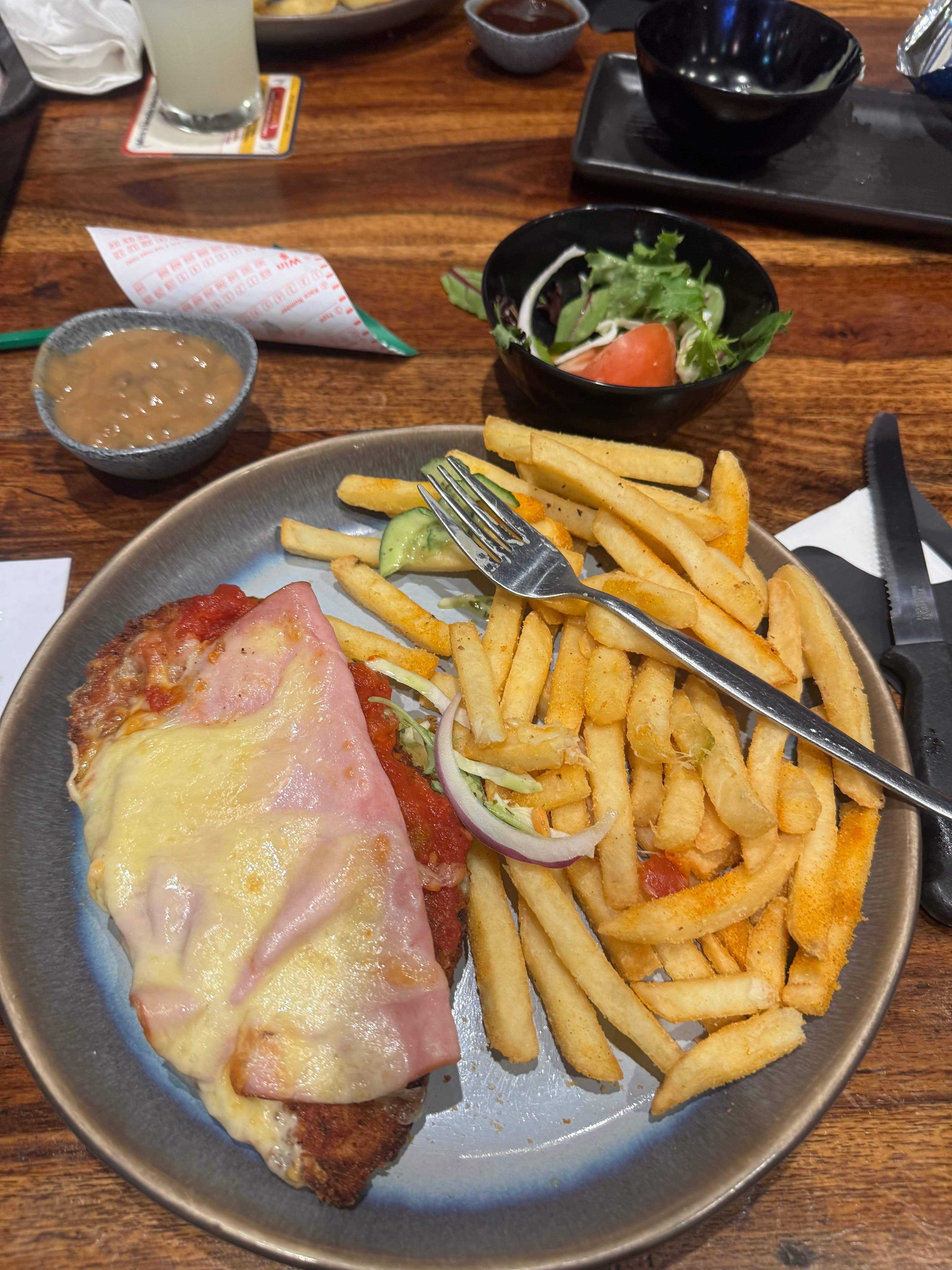 Chicken parmi from Highfields Tavern